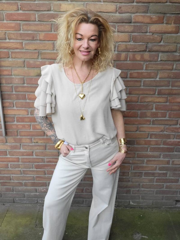Goodies wide leg jeans beige