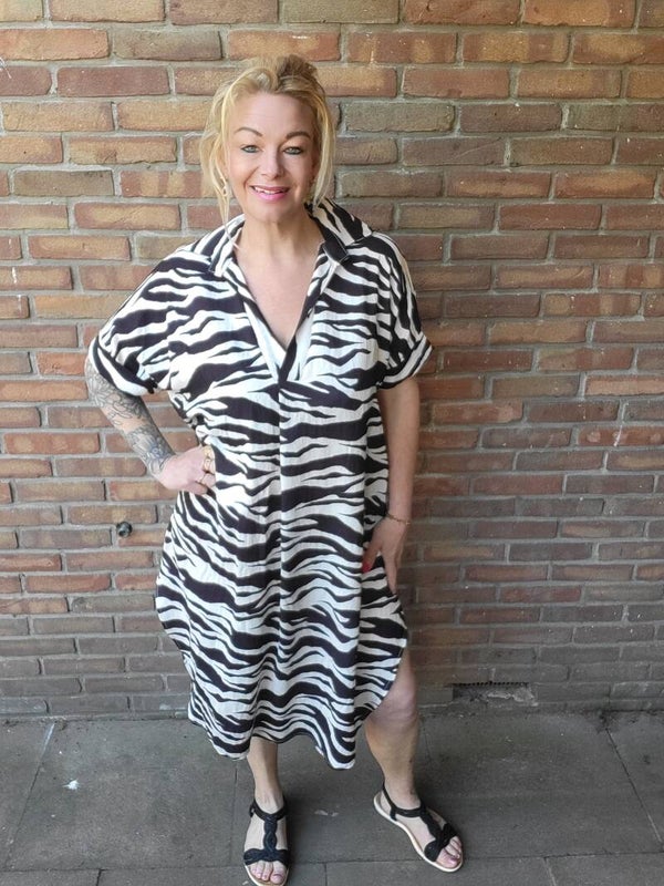 Oversized Jurk zebra