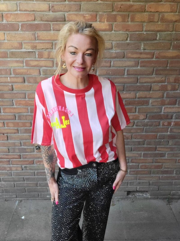 Shirt streep rood