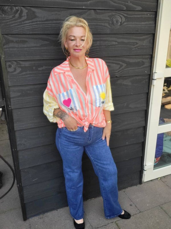 Wide leg goodies denim donker