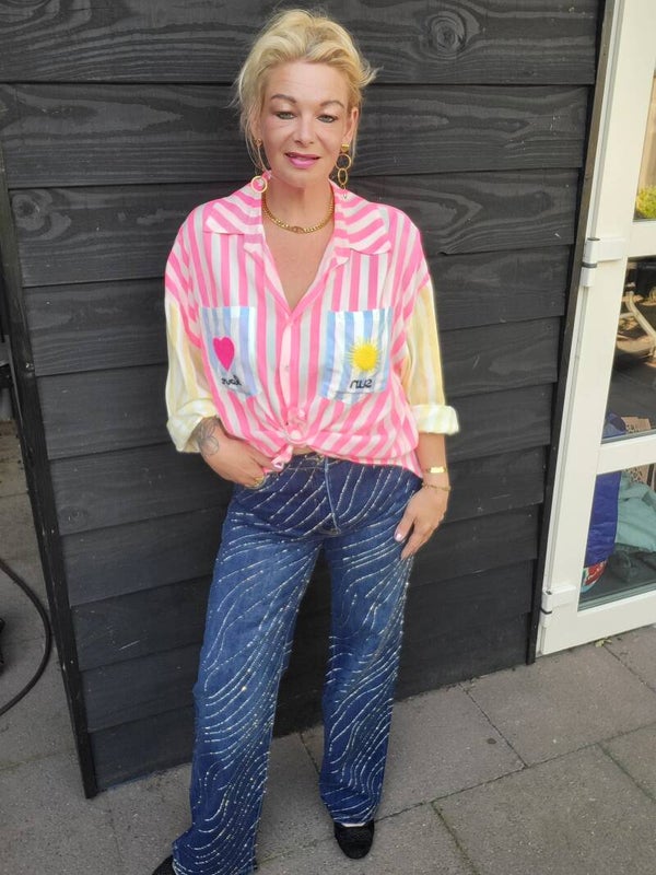 Wide leg denim swirl goodies