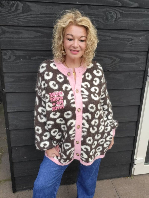 Vest panter amore bruin