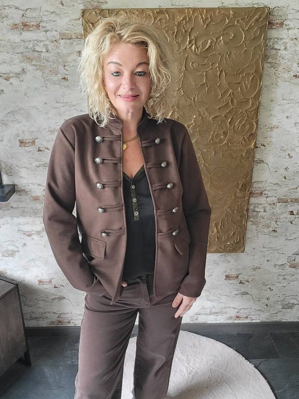 Jacket knoopjes bruin