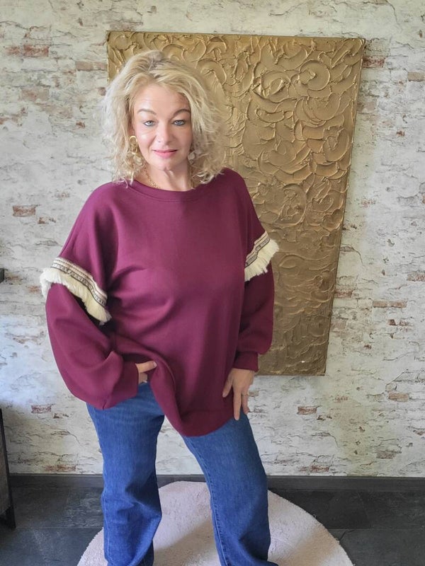 Sweater indiaan bordeaux