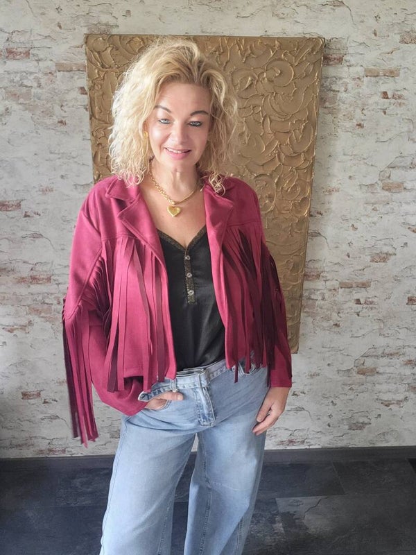 Jacket franje bordeaux