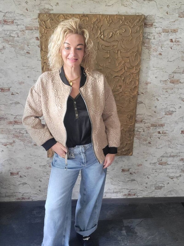 Bomber jacket rose beige goud