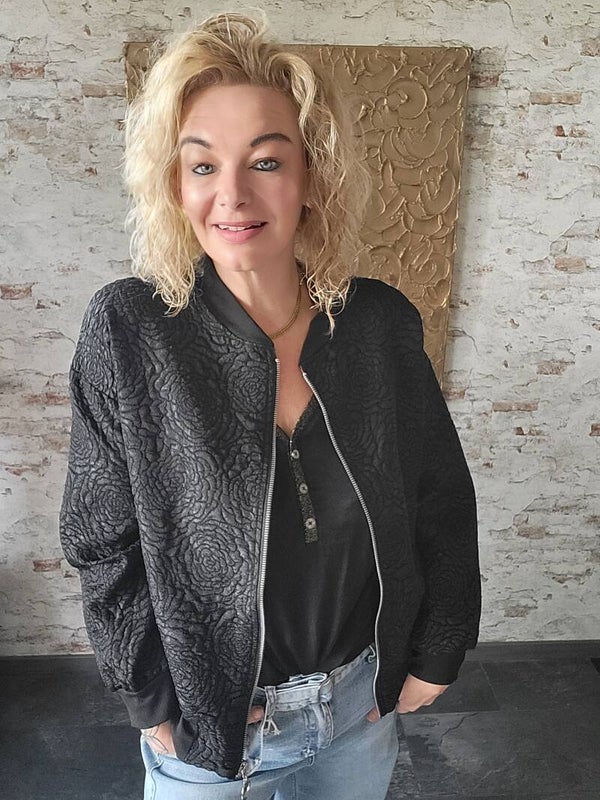 Bomber jacket rose zwart