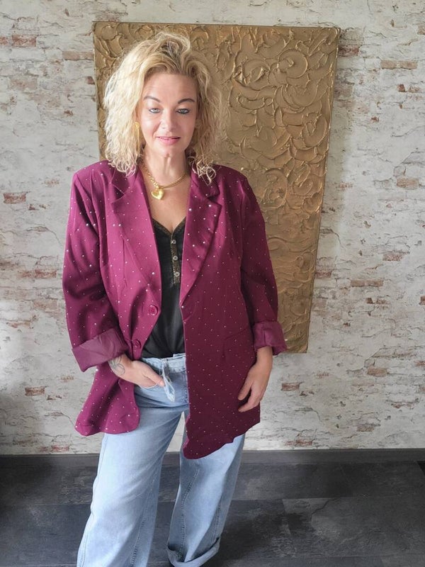 Blazer strass bordeaux