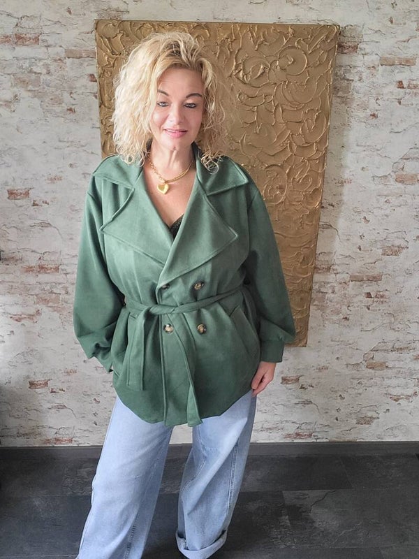 Trenchcoat soft groen