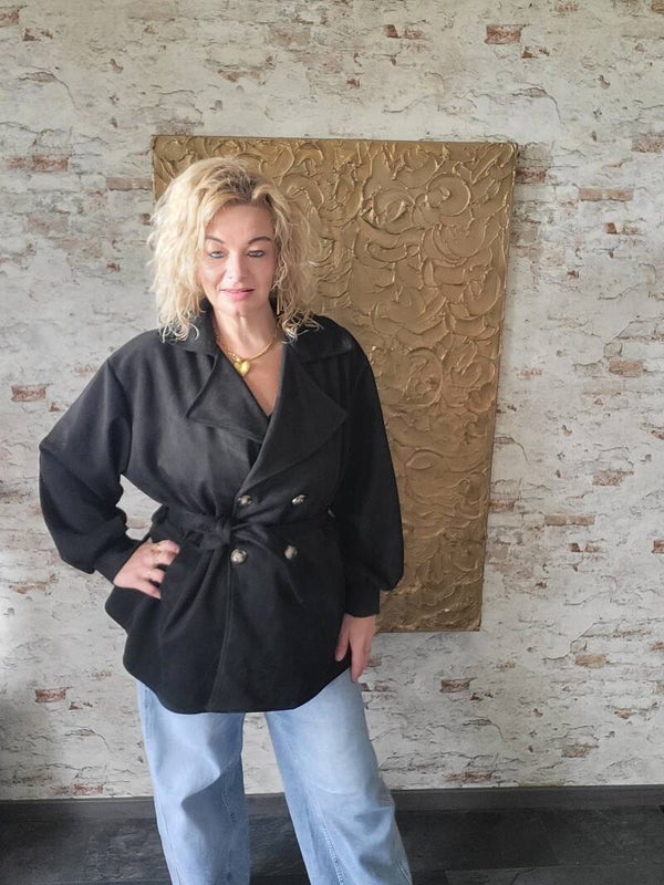 Trenchcoat soft zwart