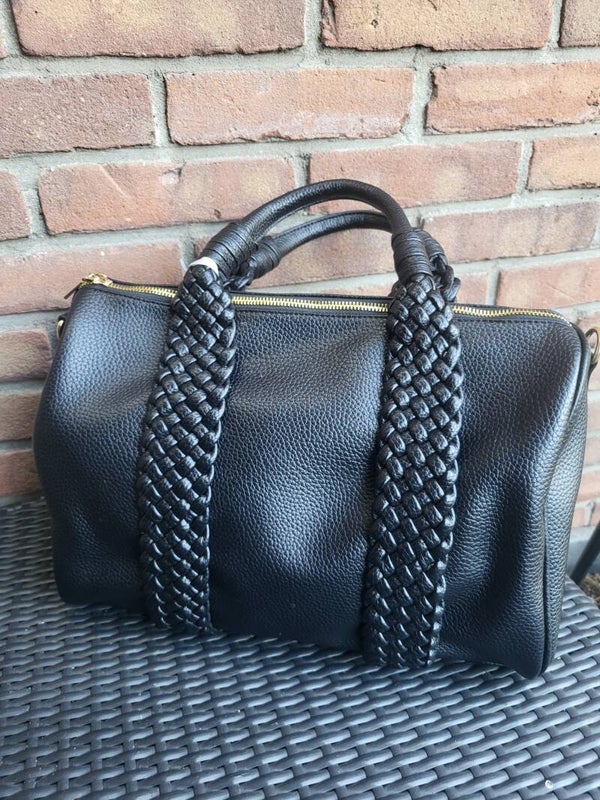 Handtas gevlochten zwart