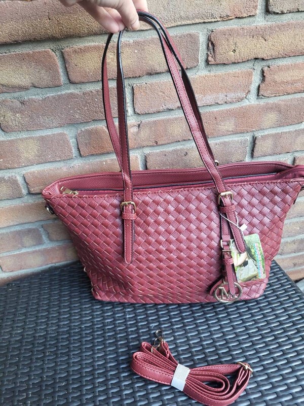 Handtas shopper met bordeaux