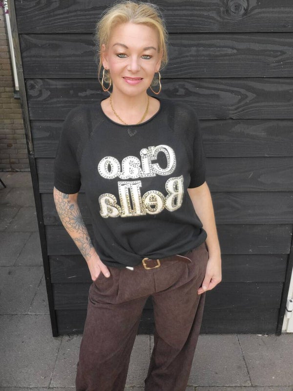Ciao bella shirt zwart