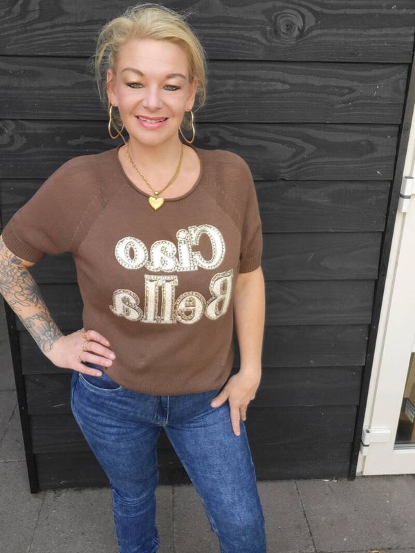 Ciao bella shirt bruin