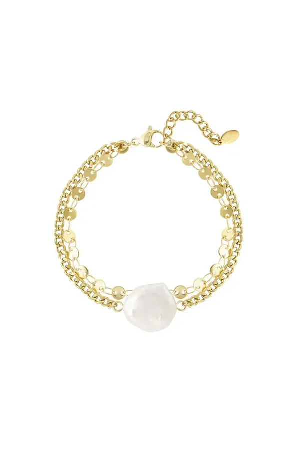 Armband statement parel - goud