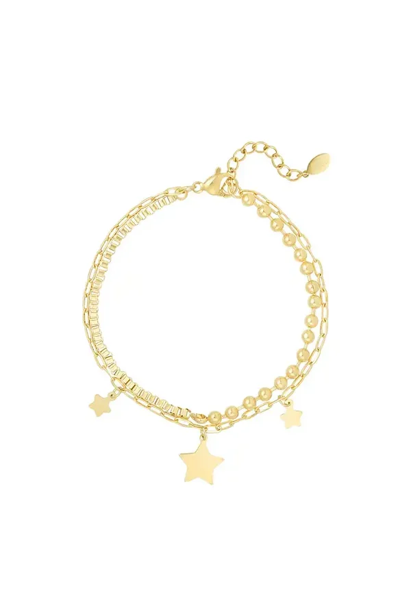 Dubbele armband shine bright - goud