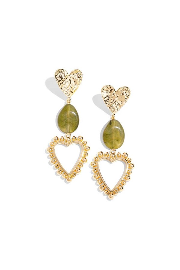Oorbellen You Are So Loved – Hartvorm – Statement Oorbellen – Simple Series – Casual – 10 x 4 cm – groen