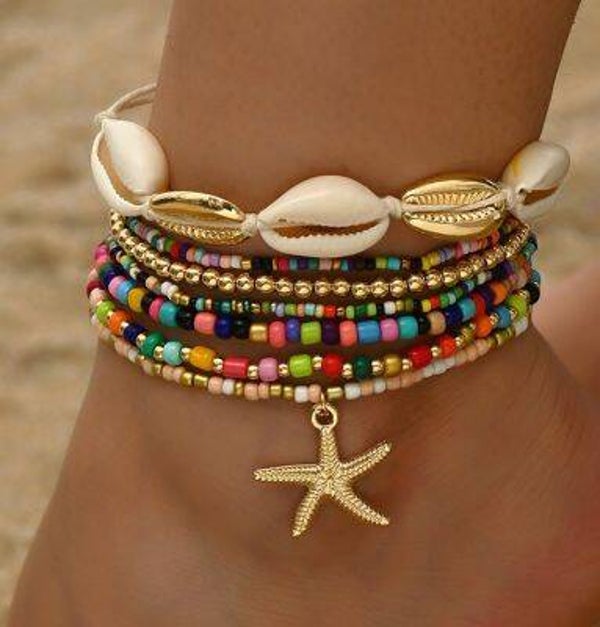 Enkelbandjes multi met zeester