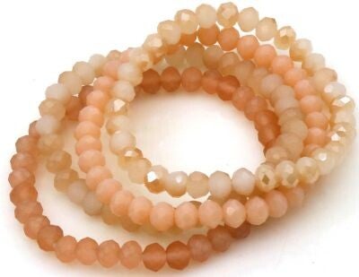 Glaskralen armband zalm