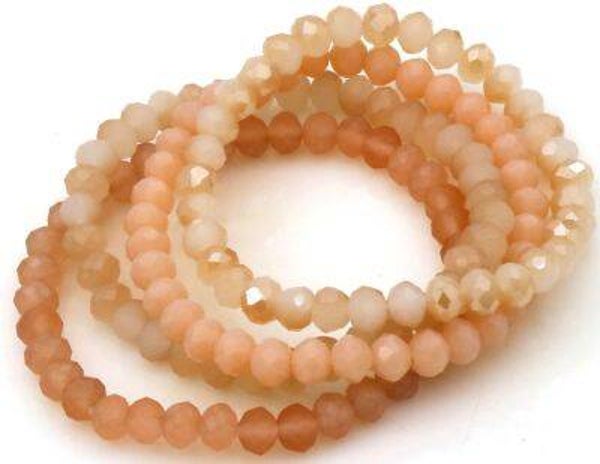 Glaskralen armband zalm