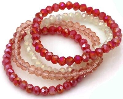Glaskralen armband rood
