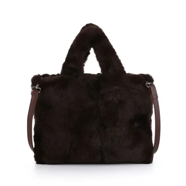Handtas fur bruin