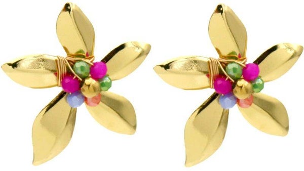 Oorbellen flower multi