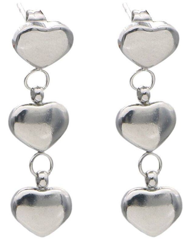 Oorbellen hang hartjes zilver