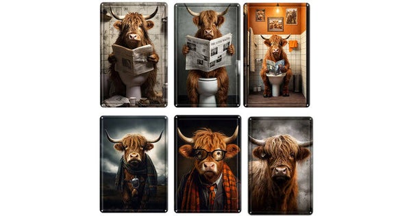 Highland cows metaal bord