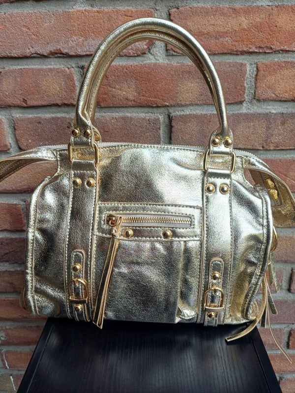 Handtas metallic goud