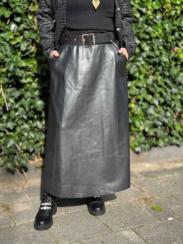 Pu leren rok