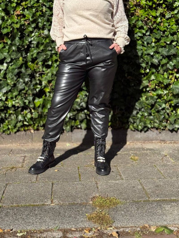 Pu leren broek zwart