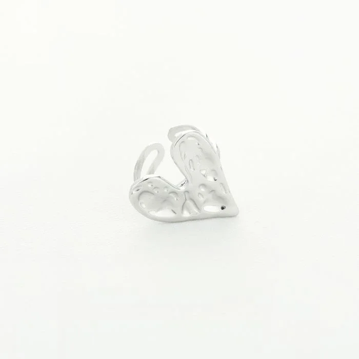 Ring hart verstelbaar zilver