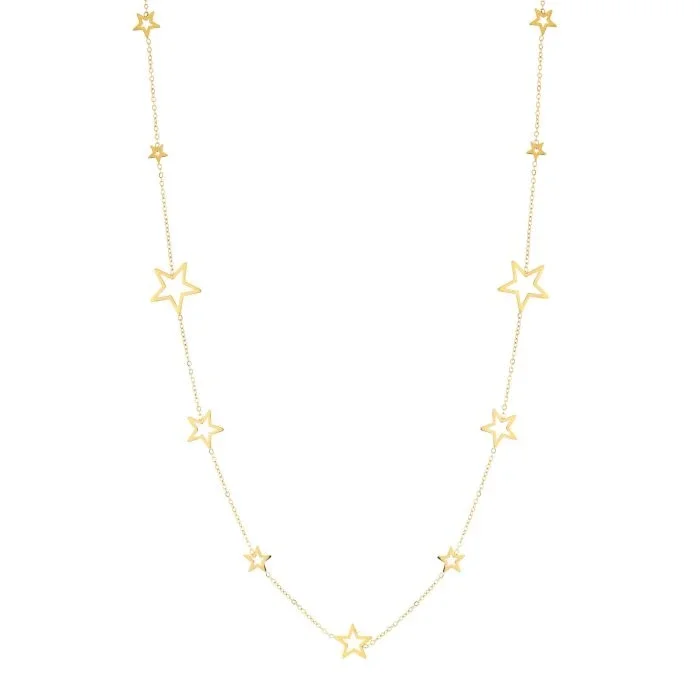 Lange ketting met sterren goud