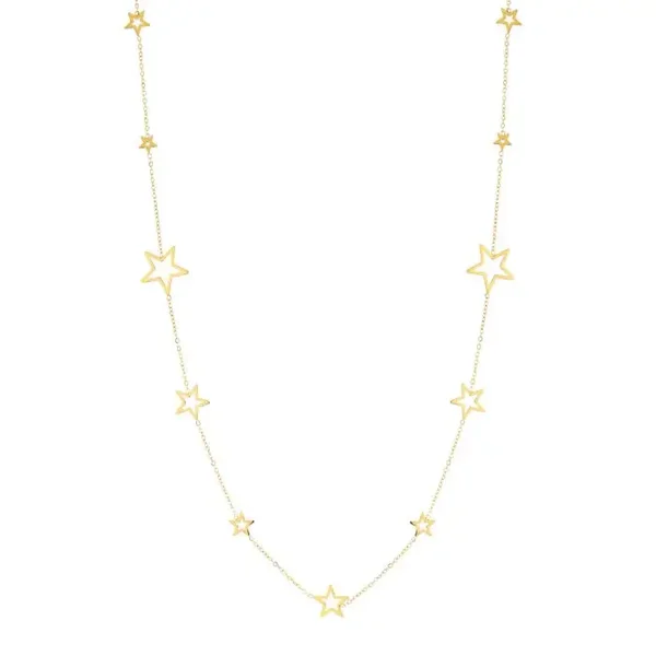 Lange ketting met sterren goud