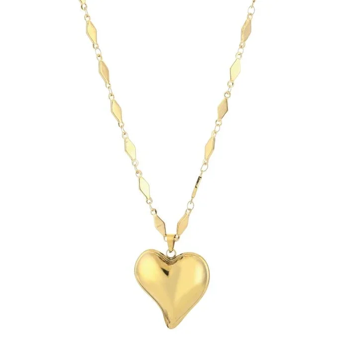 Lange ketting hart 80 cm goud