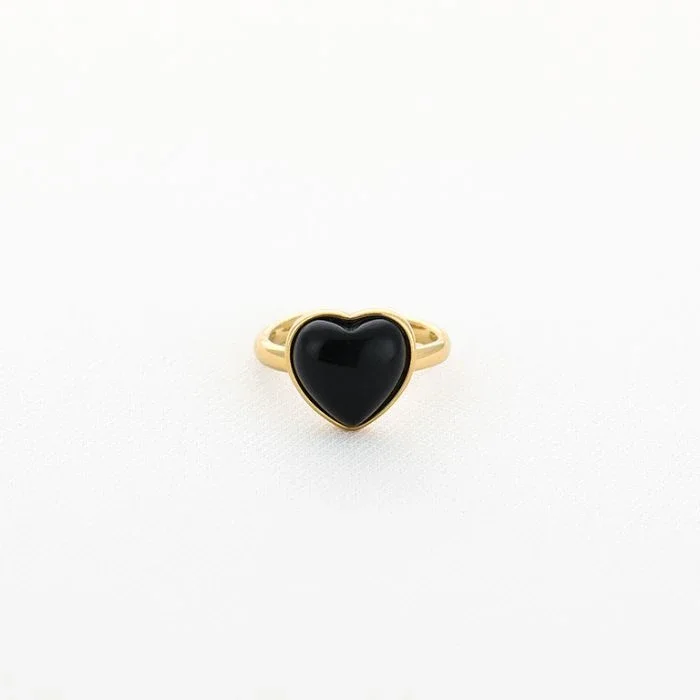 Ring hart zwart goud