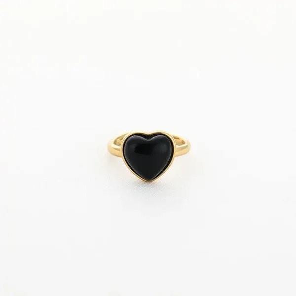 Ring hart zwart goud