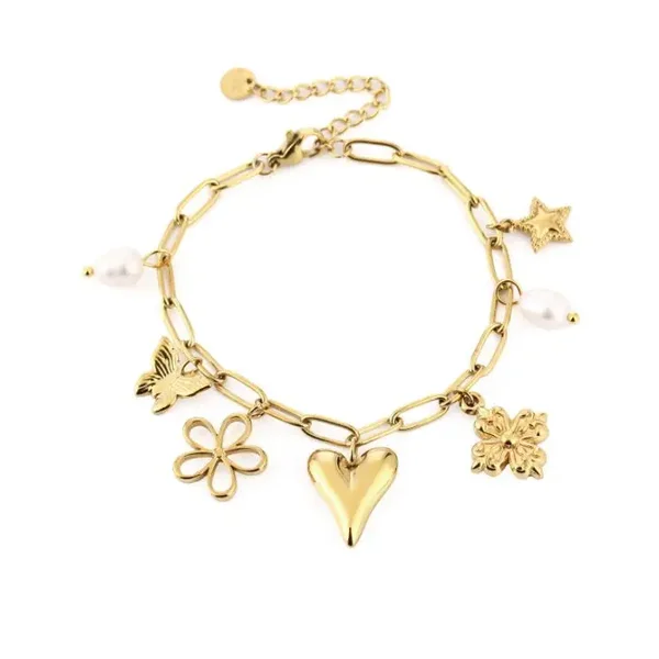 Amband met bedels goud