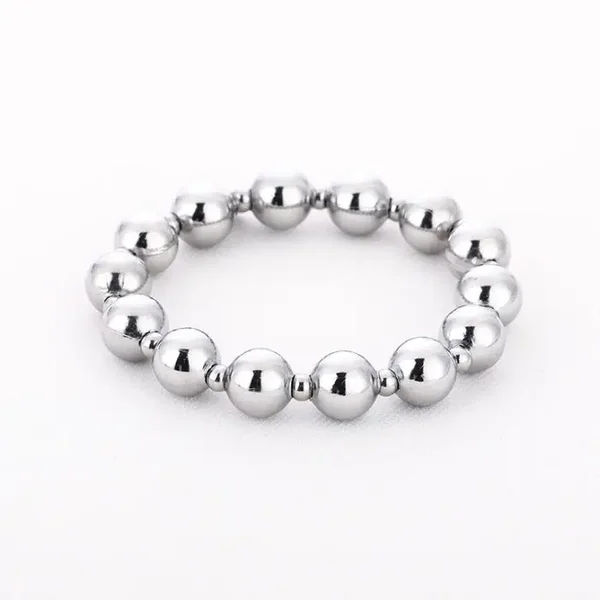 Armband kralen elastisch zilver