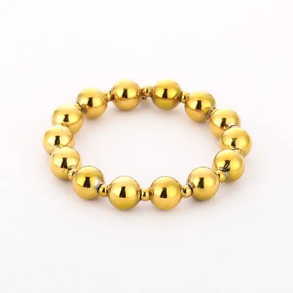 Armband kralen elastisch goud