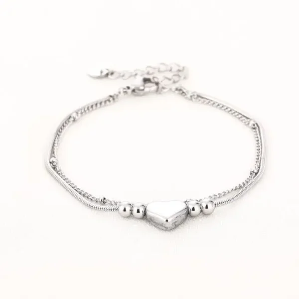 Armband hartje de luxe zilver