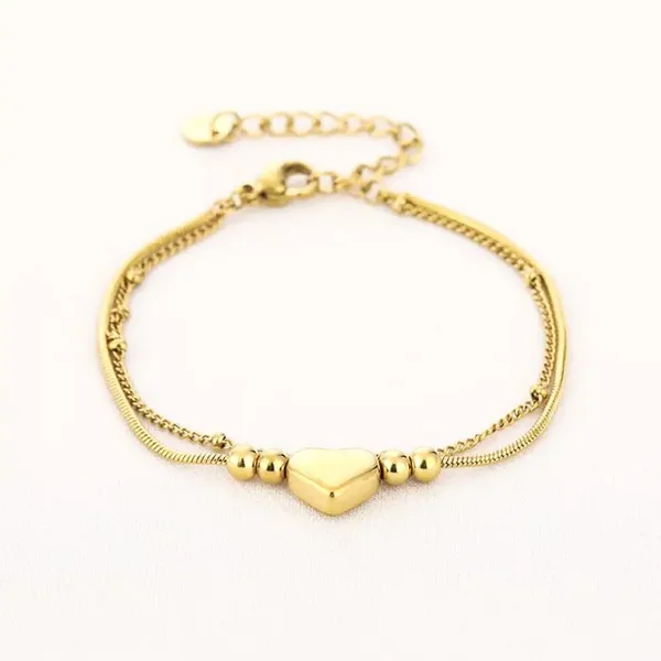 Armband hartje de luxe goud