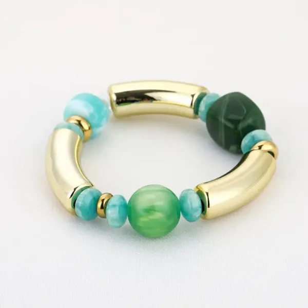 Armband elastisch groen goud