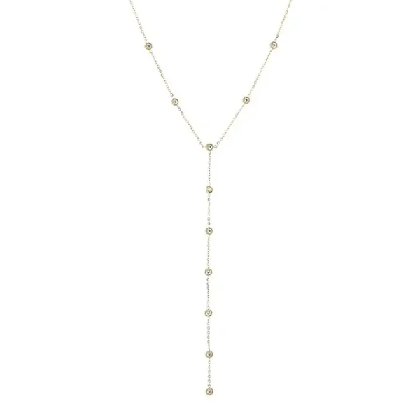 Y ketting strass goud