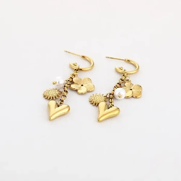 Oorbellen hanger goud hart