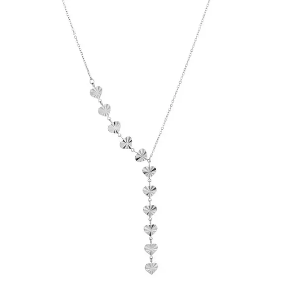Y ketting hartjes zilver