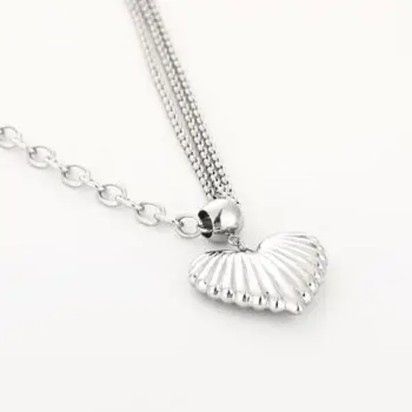 Hart ketting rvs zilver