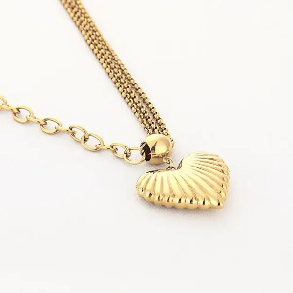 Ketting hart rvs goud