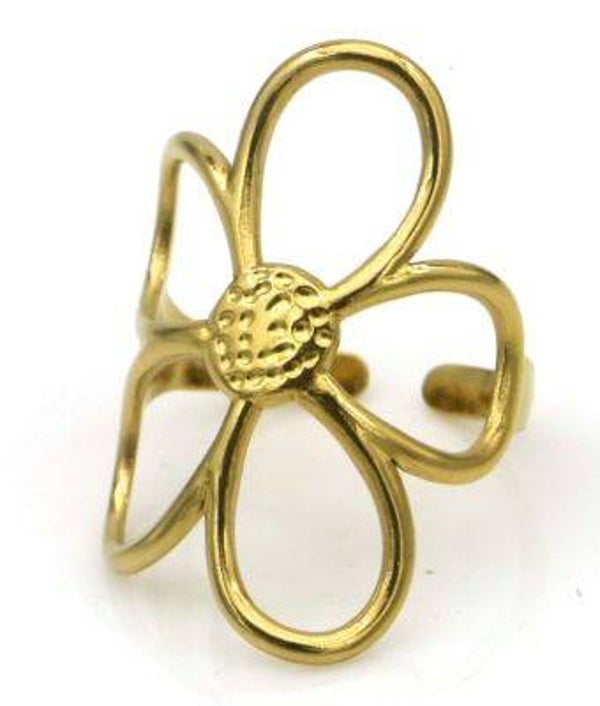 Ring bloem goud